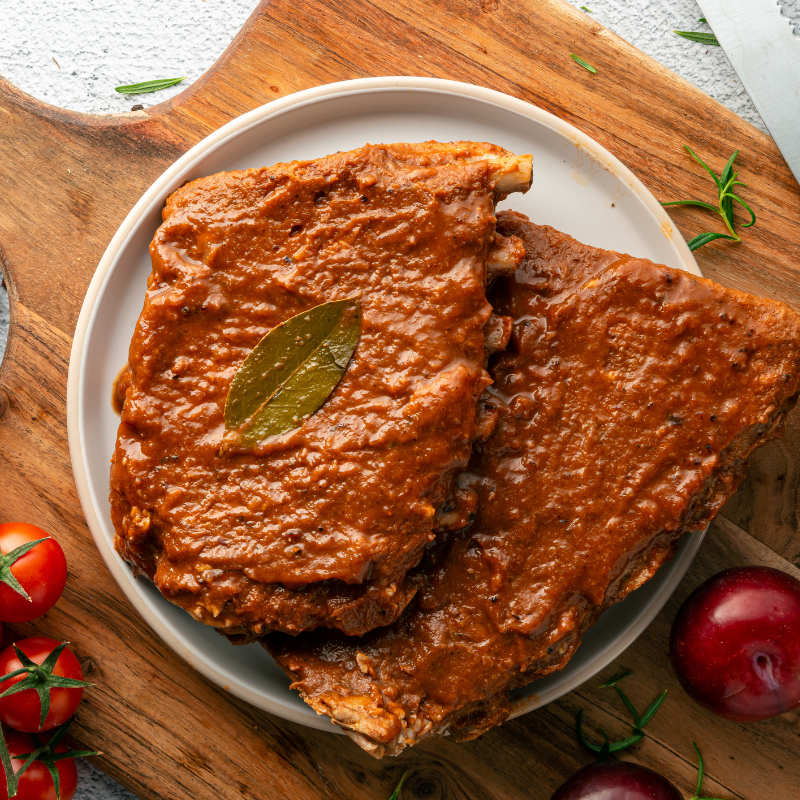 Pieczone żeberka w sosie barbeque 600g